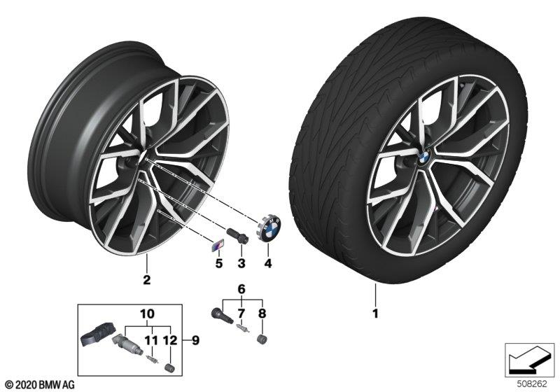 Genuine 19" Disc Wheel Rim Light Alloy Jet Black 9Jx19 ET:44 36 11 8 747 235