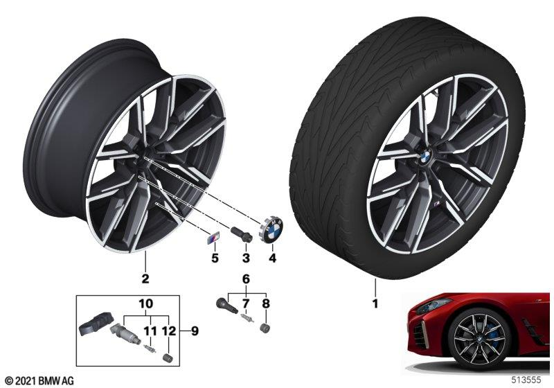 Genuine 19" Disc Wheel Rim Light Alloy Jet Black 9Jx19 ET:42 36 11 8 747 305