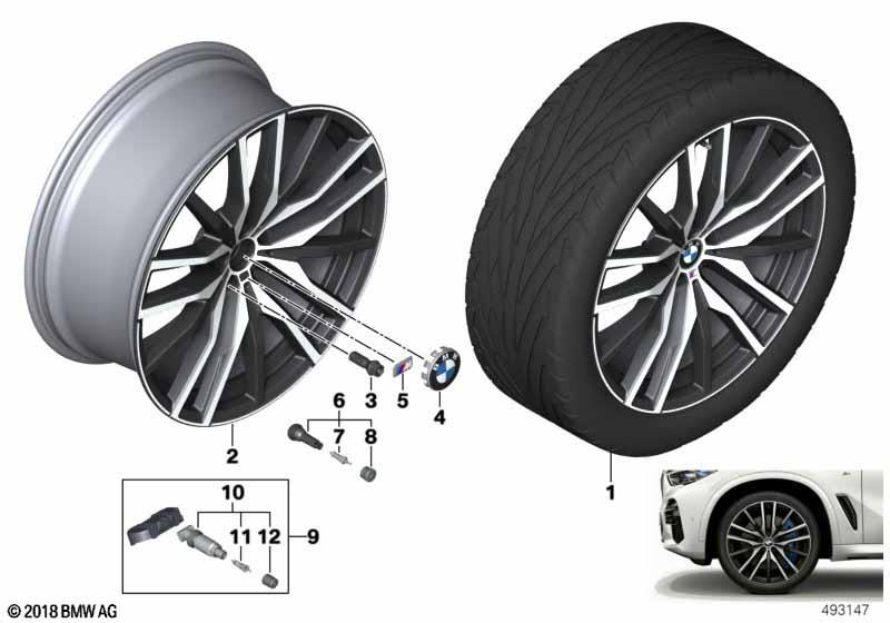 Genuine 22" Disc Wheel Rim Light Alloy Jet Black 10.5Jx22 ET:43 36 11 9 882 611