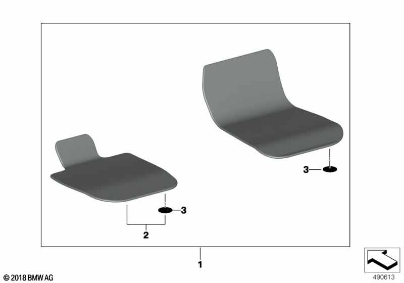 Genuine Front Right Left Car Floor Mats Set 2 Pieces RHD 51 47 6 996 940