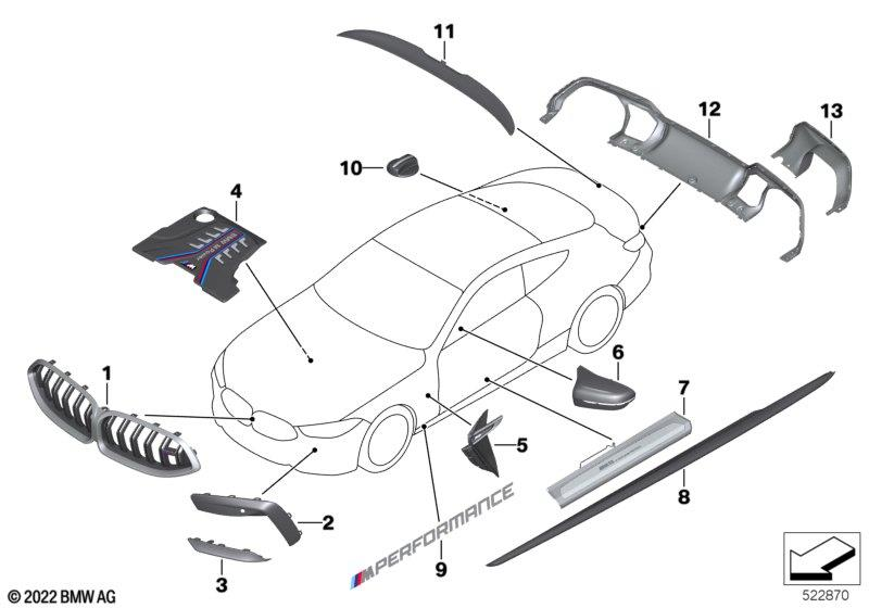 Genuine Rear Spoiler Carbon Car Replacement Spare Part 51 62 8 083 398