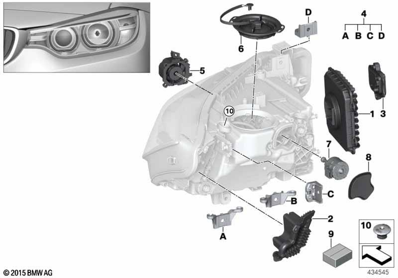Genuine Headlight Headlamp LED Modules Set Lighting Replacement 63 11 7 419 615