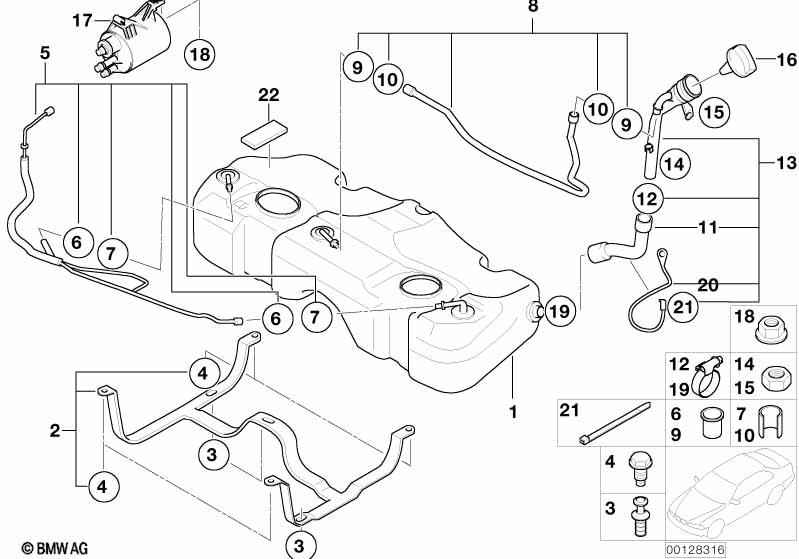 Genuine Fuel Tank Holding Strap Replacement Spare Parts 16 11 1 500 998