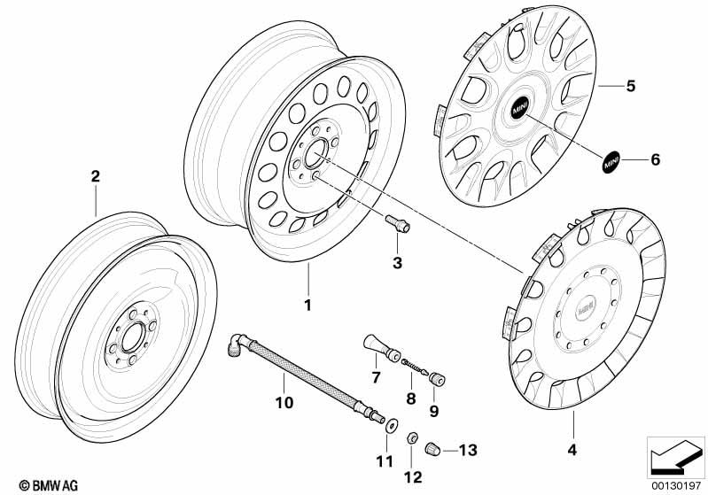 Genuine 15" Compact Spare Wheel Rim Steel Black 3.5Jx15 ET:35 36 11 1 509 164