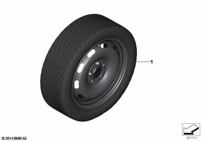 Genuine 15" Space Saver Wheel With Tyre 115/70R15 90M 36 11 2 358 782