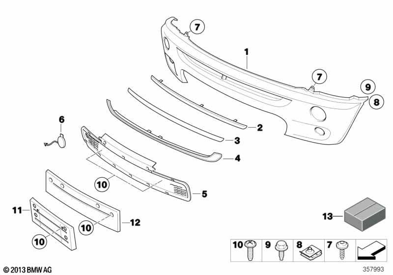 Genuine Front Grille Centre Finisher Chrome Replacement Spare 51 11 1 490 062