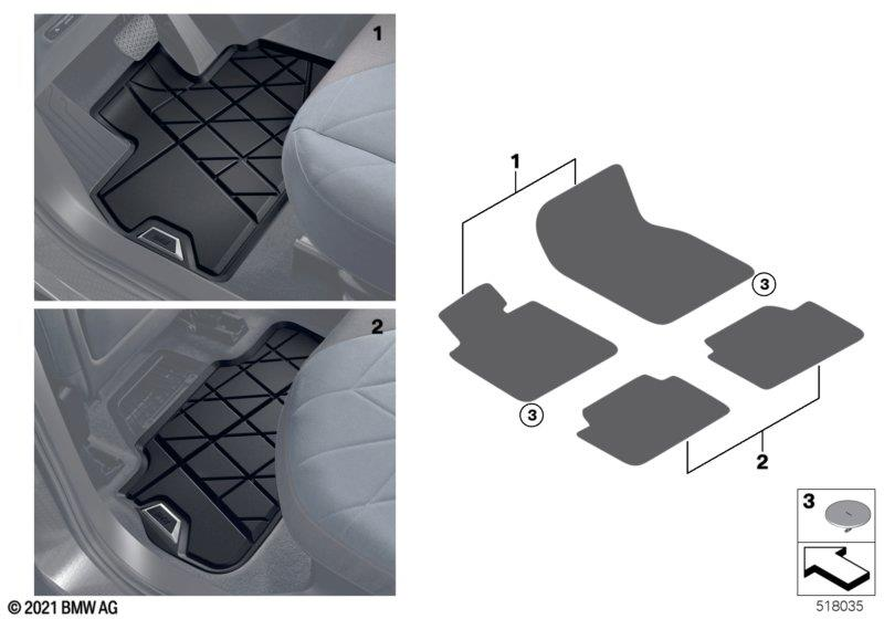 Genuine Front Car Floor Mats 2 Pieces All Weather Black RHD 51 47 5 A20 D49