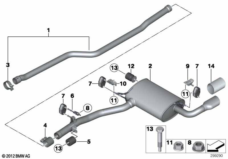 Genuine Exhaust Tail Pipe Trim Aluminum Look Tailpipe Spare 18 30 8 574 026