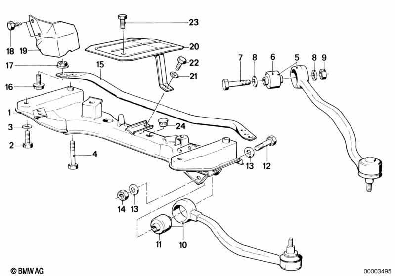 Genuine Front Left Side NS Tie Rod Without Rubber Mounting 31 12 1 132 353
