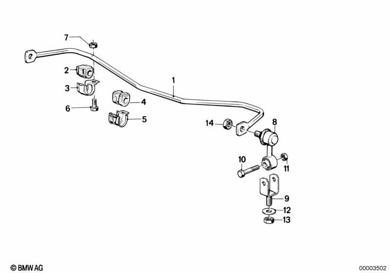 Genuine Front Stabiliser Support Shackle/Sway Bar Bracket 31 35 1 127 202