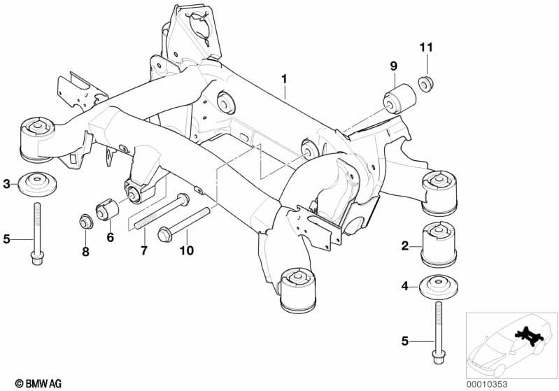 Genuine Rear Axle Carrier Stopper/Subframe Mount Washer 33 31 1 094 220