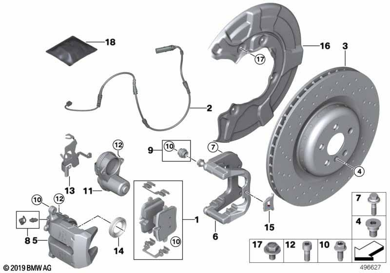 Genuine Rear Brake Discs Set Ventilated 398x28 M 34 20 6 896 221