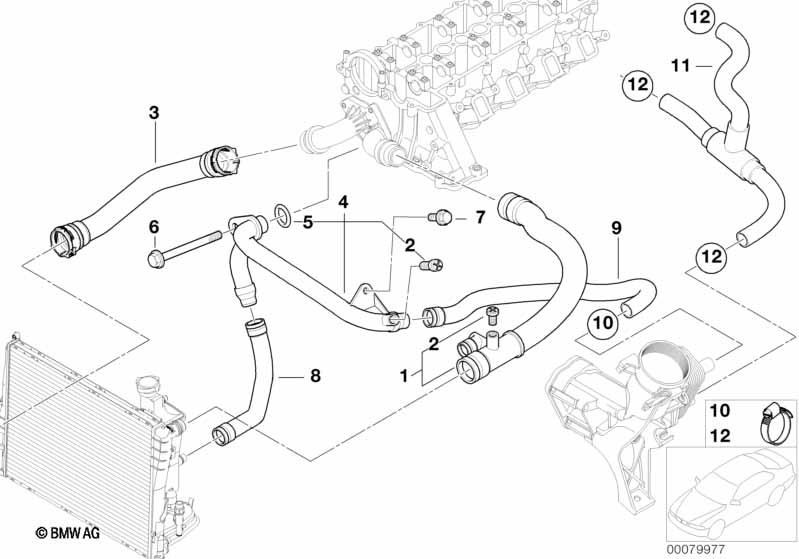 Genuine Cooling System Water Hose/Pipe 11 53 2 247 688