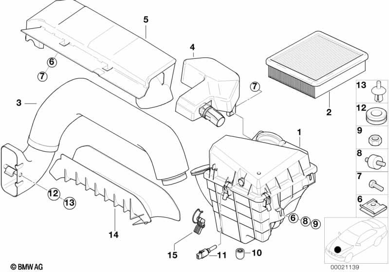Genuine Air Intake Silencer Muffler 13 71 1 743 314