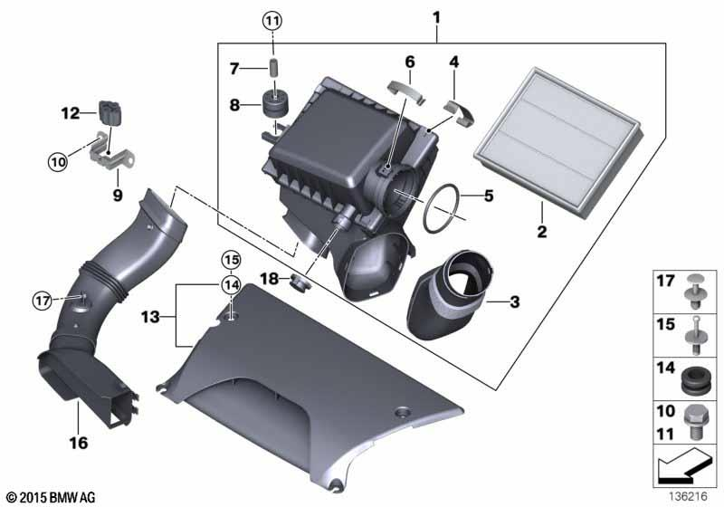 Genuine Air Intake Silencer Muffler 13 71 7 529 746