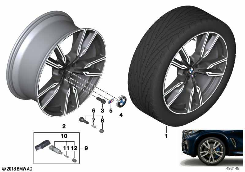 Genuine 22" Disc Wheel Light Alloy Cerium Grey 10.5Jx22 ET:43 36 11 8 072 003