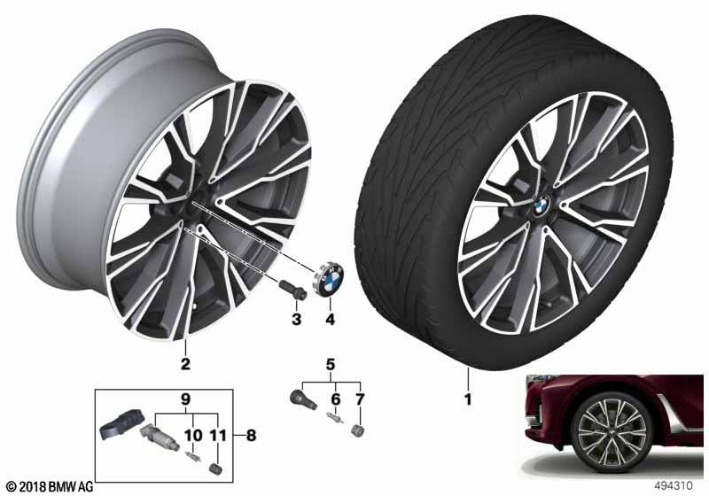 Genuine 22" Disc Wheel Rim Light Alloy Orbit Grey 9.5Jx22 ET:32 36 11 8 074 222