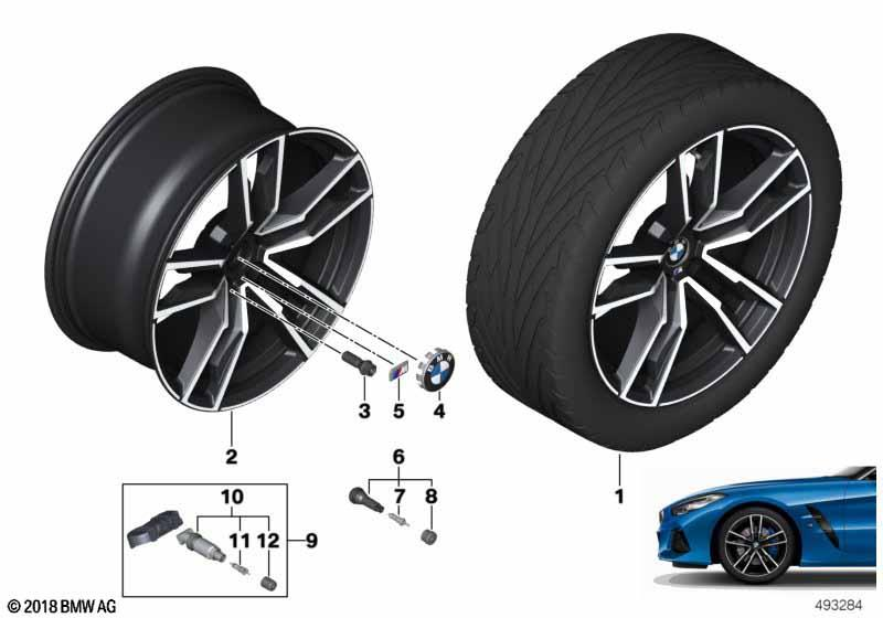 Genuine 19" Disc Wheel Rim Light Alloy Jet Black 9Jx19 ET:32 36 11 8 091 763