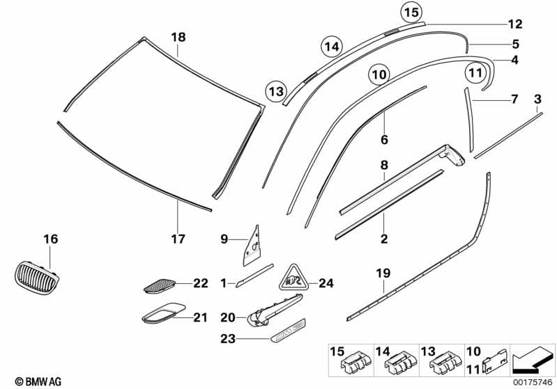 Genuine Rear Right Driver Side OS Side Window Finisher Chrome 51 37 7 162 572
