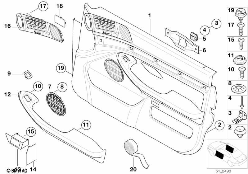 Genuine Rear Door Grip Support 51 41 8 156 532