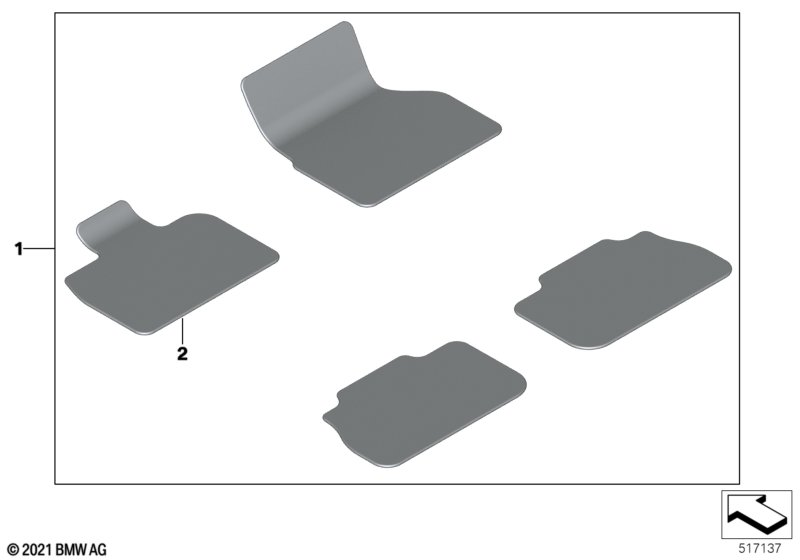 Genuine Front Rear Right Left Floor Mats Set 4 Pieces Anthracite 51 47 5 A29 276