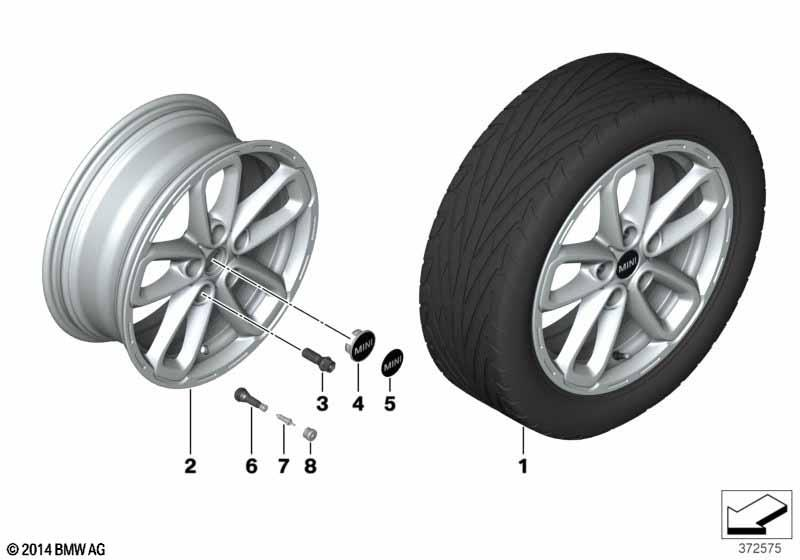 Genuine 17" Wheel Rim Light Alloy Silver 17 Inch 7Jx17 ET:50 36 10 9 811 730