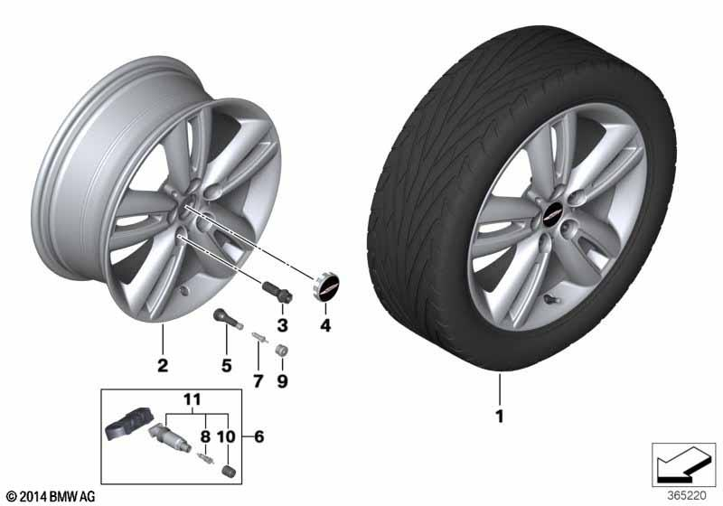 Genuine 17" Wheel Rim Light Alloy Silver 17 Inch 7Jx17 ET:54 36 11 6 858 899