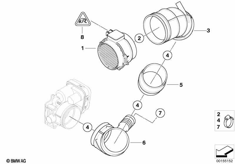 Genuine Air Mass Meter Tube Elbow Replacement Spare Part 13 54 1 438 759
