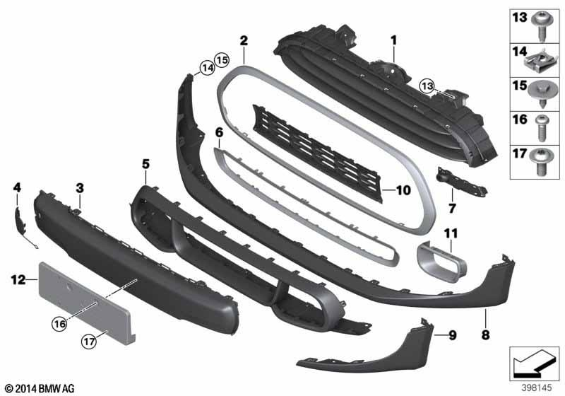 Genuine Front Bumper Tow Towing Eye Cover Flap Replacement 51 11 7 337 796