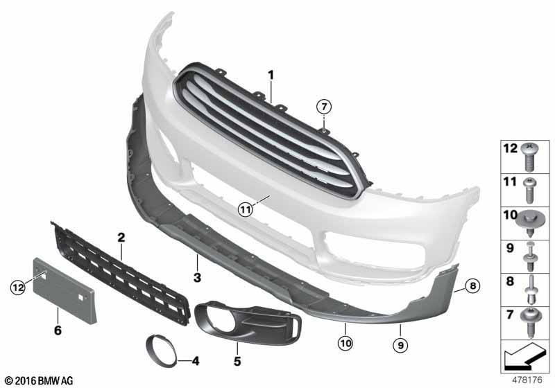 Genuine Front Left NS Fog Light Lamp Trim Ring Black Spare 51 11 7 405 385