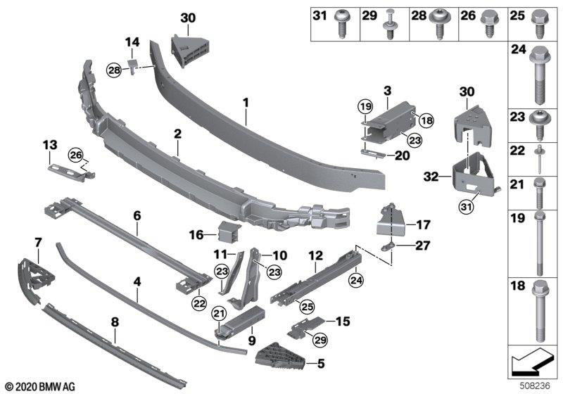 Genuine Front Left Passenger Side NS Deformation Element 51 11 7 406 389