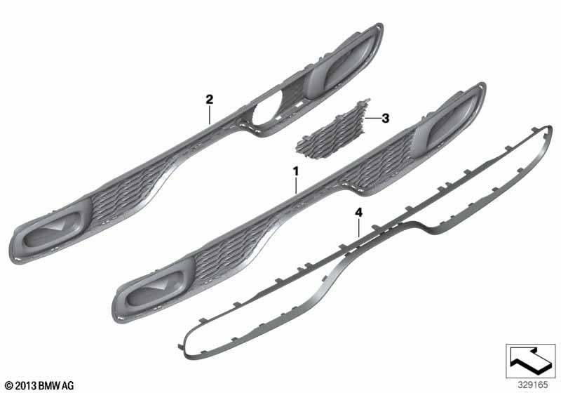 Genuine Rear Bumper Grille Frame Car Replacement Spare Part 51 12 7 365 071