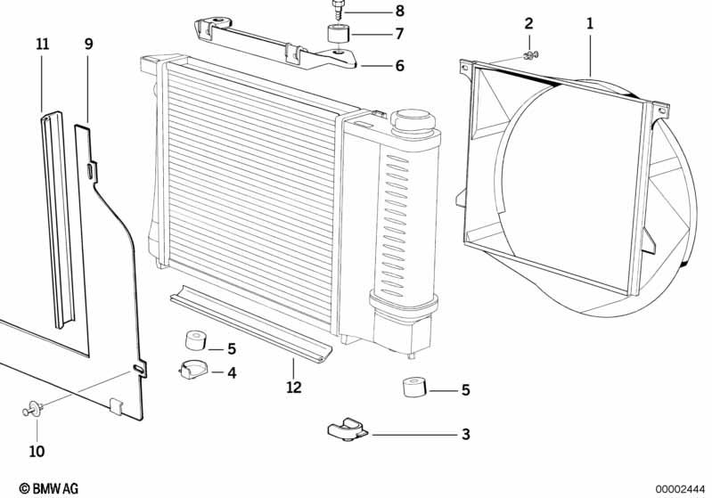 Genuine Engine Cooling Radiator Fan Shroud Bracket Replacement 17 11 1 709 347