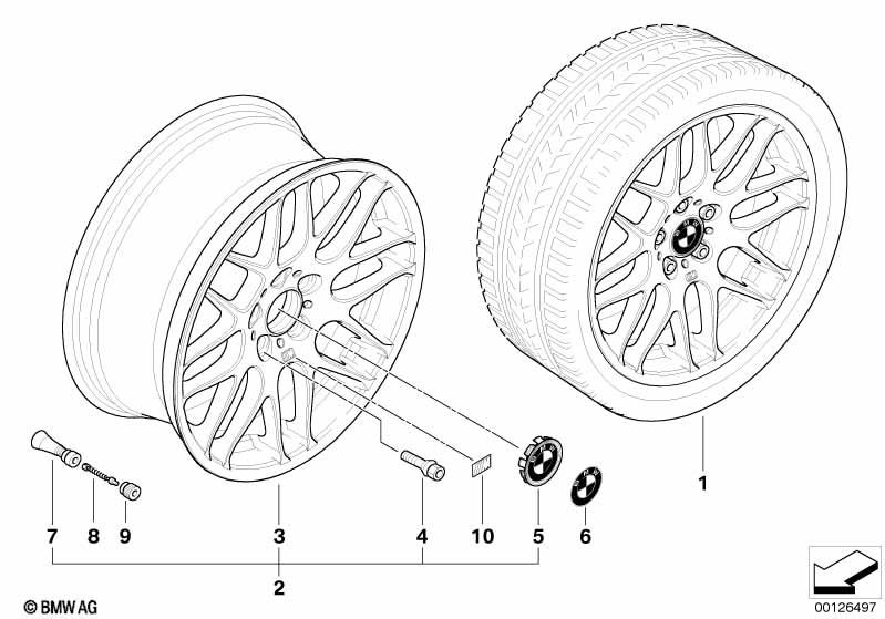 Genuine 19" Wheel Rim Light Alloy 19 Inch 9.5Jx19 ET:27 36 11 2 282 999