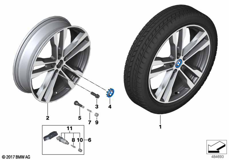 Genuine 20" Disc Wheel Rim Light Alloy Jet Black 5.5Jx20 ET:33 36 11 6 852 080