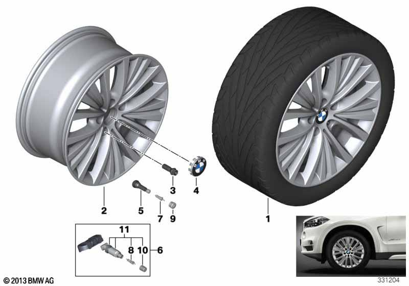 Genuine 19" Disc Wheel Rim Light Alloy Reflex Silver 9Jx19 ET:48 36 11 6 853 954