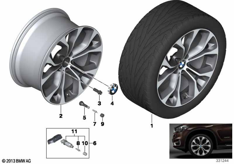 Genuine 20" Disc Wheel Rim Light Alloy Bright Turned 10J ET:40 36 11 6 853 959