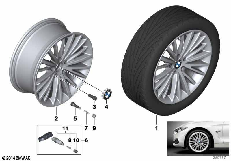 Genuine 19" Disc Wheel Light Alloy Bright Turned 8.5Jx19 ET:47 36 11 6 856 219