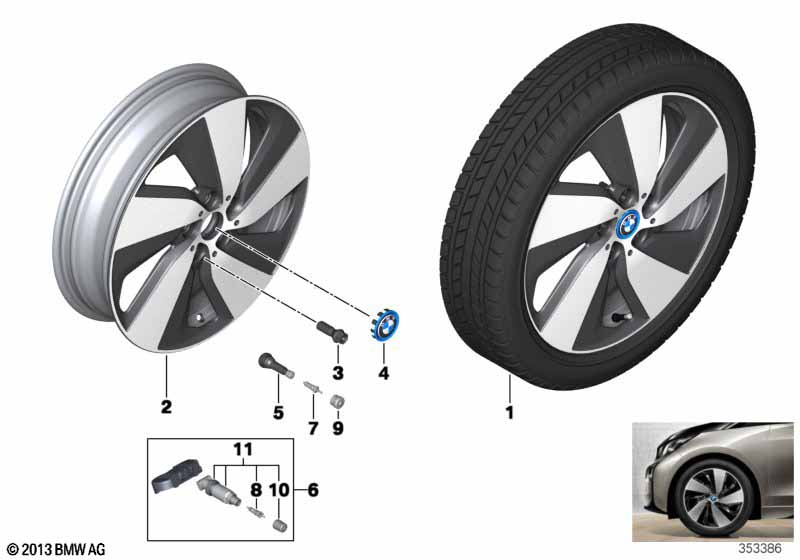 Genuine 19" Disc Wheel Rim Light Alloy Jet Black 5.5Jx19 ET:53 36 11 6 856 897