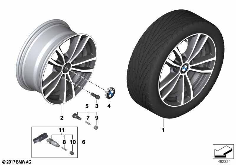 Genuine 17" Disc Wheel Rim Light Alloy Orbit Grey 7.5Jx17 ET:43 36 11 6 879 186