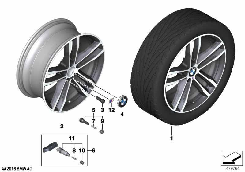 Genuine 19" Wheel Rim Light Alloy Ferric Grey 8Jx19 ET:36 36 11 8 043 650