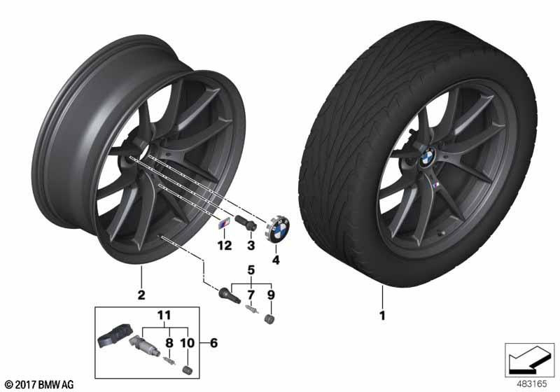 Genuine 20" Disc Wheel Rim Light Alloy Matt Black 10Jx20 ET:40 36 11 8 053 423