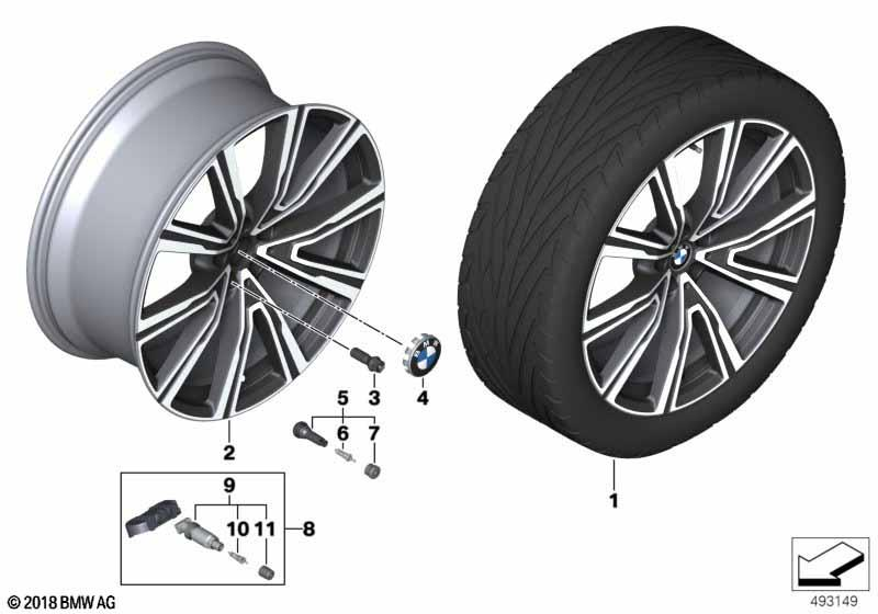 Genuine 22" Disc Wheel Rim Light Alloy Orbit Grey 10.5Jx22 ET:43 36 11 8 072 001