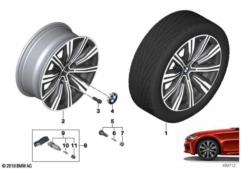 Genuine 18" Disc Wheel Rim Light Alloy Jet Black 7.5Jx18 ET:25 36 11 6 883 524