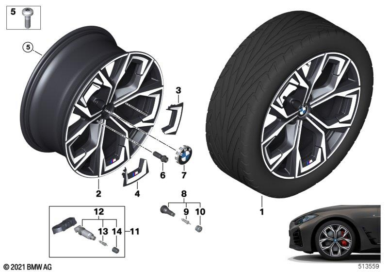 Genuine 19" Disc Wheel Rim Light Alloy Midnight Grey 9Jx19 ET:42 36 11 8 747 307
