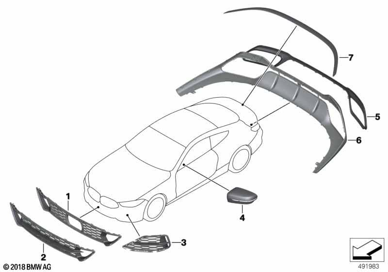 Genuine Rear Bottom Bumper Trim Panel CFK Replacement Spare 51 12 8 077 594