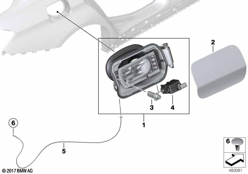 Genuine Fill In Fuel Tank Cap Flap Ejector Stop Buffer Spring 51 17 7 284 741