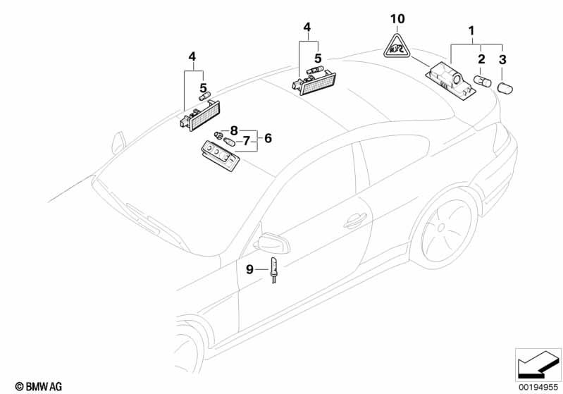 Genuine Front Interior Reading Light Lamp Replacement Spare 63 31 6 962 010