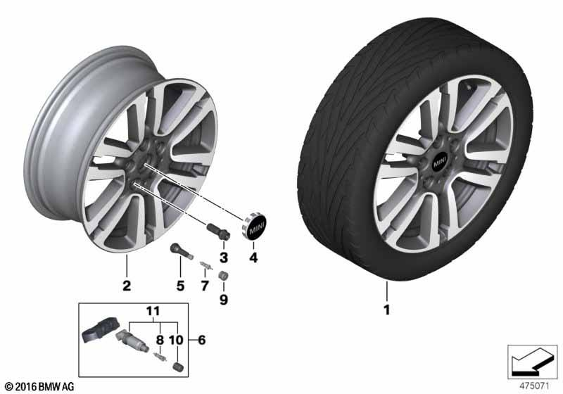 Genuine 17" Disc Wheel Rim Light Alloy Spectre Grey 7Jx17 ET:54 36 10 6 873 928