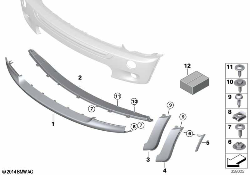 Genuine Front Left Passenger Side NS Nearside Spoiler Black 51 11 1 479 090